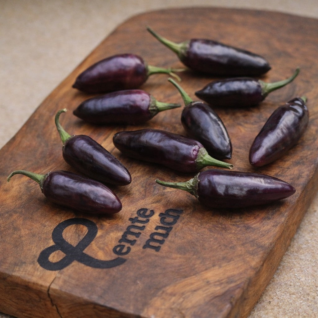 Chili Serrano Purple Jungpflanze Schärfe 3/10